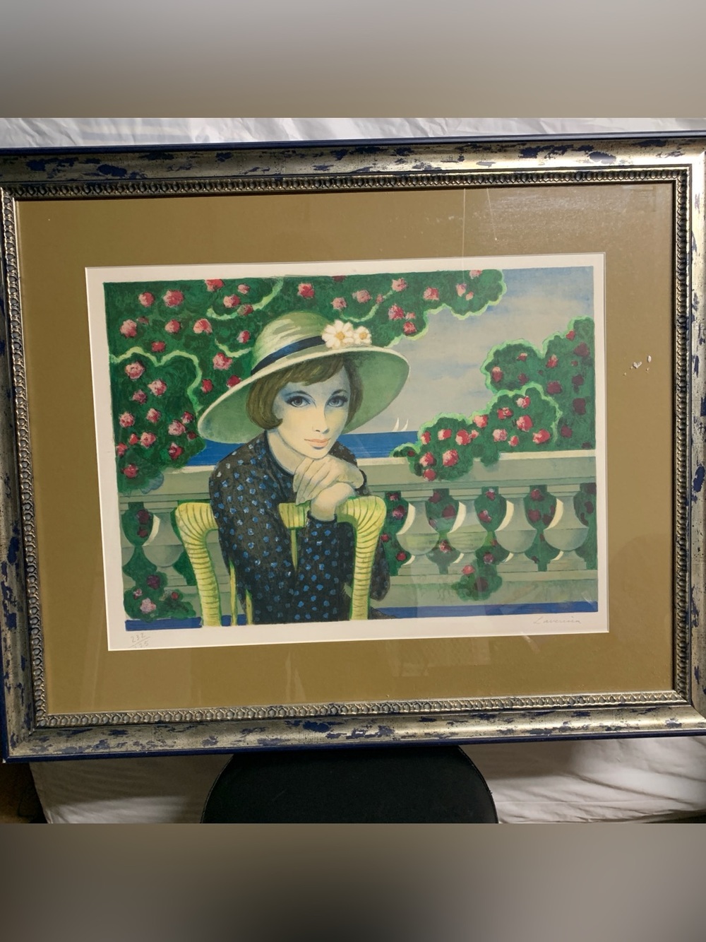 Lithograph by ANGELINA LAVERNIA (Spain, b. 1925) Ships W/no Frame